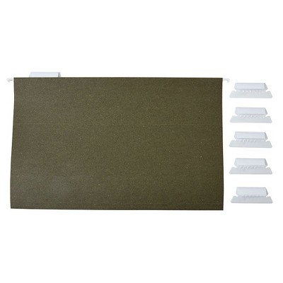 Staples Hanging File Folders 5 Tab Legal Size Standard Green 50/BX TR490853/490853