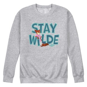 Men's - Zootopia 2 - Nick The Fox Stay Wilde Graphic Fleece Sweatshirt - 1 of 4