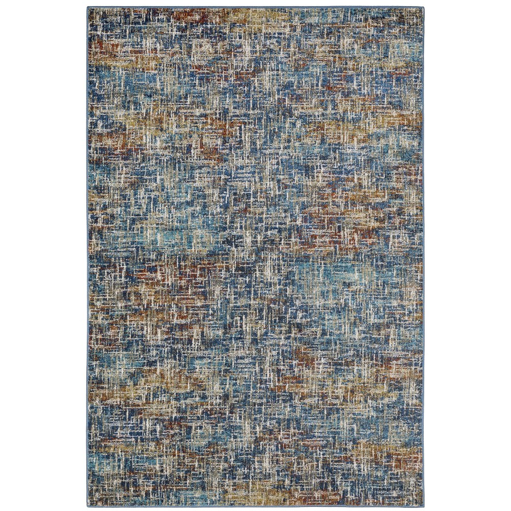 Photos - Area Rug 6'7"x9'2" Victor Etched Abstract  Blue - Captiv8e Designs