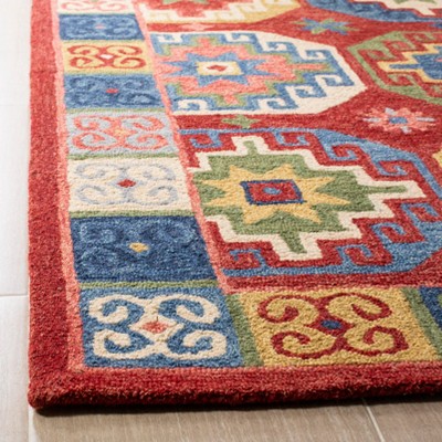 Handmade Tufted Blue Wool Blend Reversible Area Rug 59"x84"