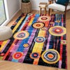 Extra Large Rugs 10x13 Machine Washable Abstract Area Rug Colorful Non Slip Geometric Rug Low Pile Thin Soft Floor Cover Foldable Carpet - 2 of 4