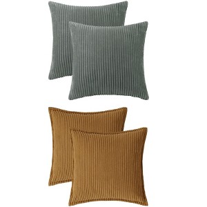 REGALWOVEN 4 Pcs Solid striped Modern Couch Sofa Home Pillow Covers 18" x 18" - 1 of 4