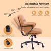 QingMoon PU Leather Office Chair, Adjustable Swivel Desk Chair, Ergonomic Computer Chair with Reclining Backrest for Home Office - 2 of 4