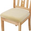 PiccoCasa Stretchable Velvet Cushion Chair Seat Slipcovers with Ties 4 Pcs - 3 of 4