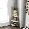 VYNXARIA 4 - Tier Metal Frame Corner Bookshelf in Gold, Modern Style for Plant Display - 4 of 4