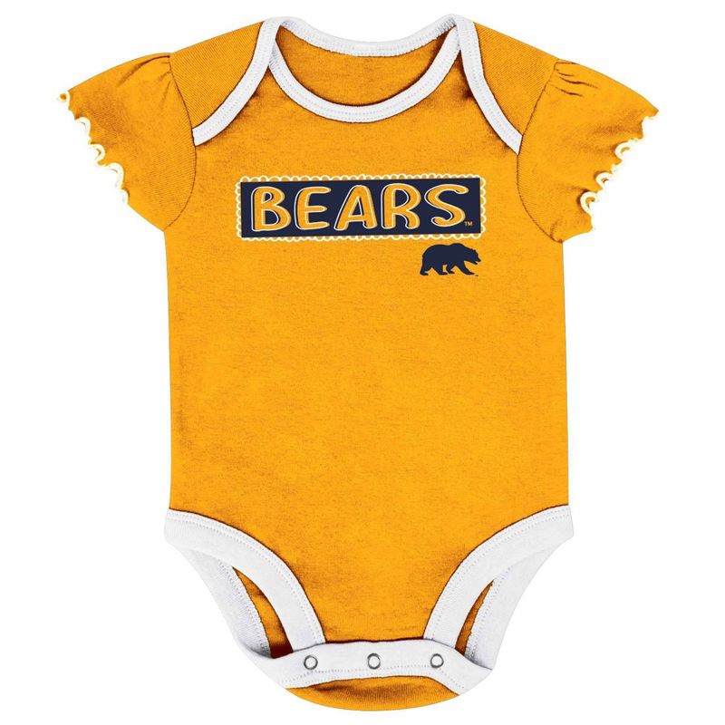 NCAA Cal Golden Bears Infant Girls&#39; 3pk Bodysuit Set, 4 of 5