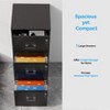 Karl Home 3-Drawer Black MDF (Medium-Density Fiberboard) 15.35in. W Vertical File Cabinets - 3 of 4