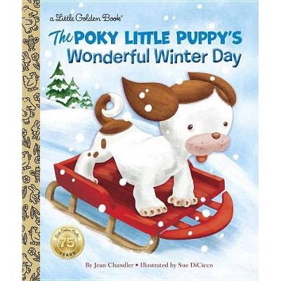 The Poky Little Puppy's Wonderful Winter Day - (Little Golden Book) by  Jean Chandler (Hardcover)