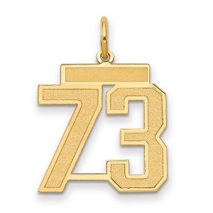 Black Bow Jewelry 14k Yellow Gold, Jersey Collection, Medium Number 73 Pendant - 1 of 3