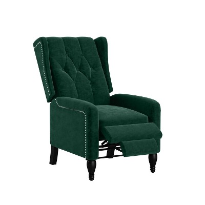 Drea Wingback Pushback Recliner Chair Emerald Green - ProLounger
