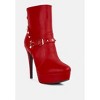 Dejang Metal Stud Embellished Faux Leather Ankle Boot Women - 3 of 4