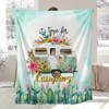 Cozy Cactus and Floral Letter Print Flannel Throw Blanket, Perfect for Bed, Sofa, Office, and Travel, Christmas Gift. - 3 of 4