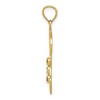 Black Bow Jewelry 14k Yellow Gold & CZ Textured Italy Map Pendant, 16 x 32mm - 2 of 4