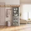 66.5'' Farmhouse Tall Storage Cabinet, Slim 5-Tier Wooden Bookcase with 2 Glass Doors & Drawer, Multi-Purpose Pantry Organizer for Kitchen - 4 of 4