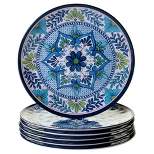 Certified International Talavera by Nancy Green Melamine Dinner Plates 11" Blue - Set of 6