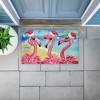 Stupell Industries Holiday Flamingo Girlfriends Printed Outdoor Door Mat, design by Paul Brent, 18"x30" - 3 of 4