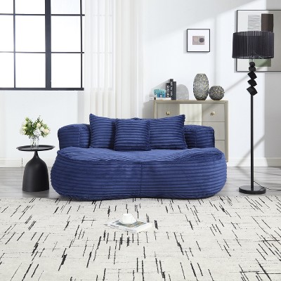 SYFERLORY COOLMORE Bean Bag sofa Lazy Sofa Durable Comfort Lounger High Back Bean Bag Chair Navy