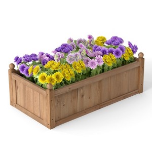 Tangkula Raised Garden Bed 46" x 24" x 16" Wooden Planter Box with 4 Drainage Holes Raised Garden Bed for Vegetables - 1 of 4