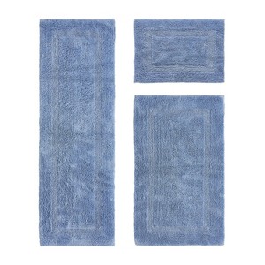 Lux Premium 100% Cotton  Ultra-Soft Tufted Solid Reversible 3 Piece Bath Rug Set, Water-Absorbent, Durable, Machine Washable Bathroom Rug - 1 of 4