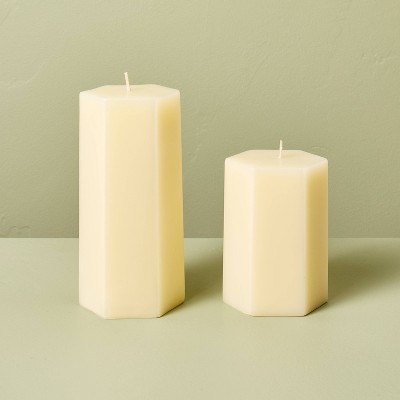 2ct Citronella 3x3/3x6 Hexagonal Pillar Candles Ivory - Hearth & Hand™ with Magnolia