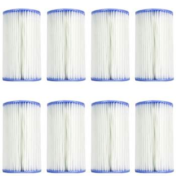 Intex Type B Easy Set Swimming Pool Pleated Replacement Filter Pump Cartridges for 633T, 634T, 634RC, CS8111, and CS8221/CS8231 Series (8 Pack)