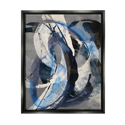 Stupell Industries Aquatic Themed Fluid Abstraction White Blue Paint Swirls