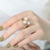 Sterling Silver 14K Gold Plated Ball Ring with Freshwater Pearls – A Sophisticated Blend of Elegance and Modern Design with Lustrous Pearls - 2 of 3