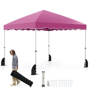 Tangkula 10 X 10 FT Pop up Canopy Tent Portable Foldable Patio Shelter w/ Wheeled Bag - 1 of 4
