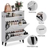 Entryway Shoe Cabinet, Shoe Cabinet with 2 Flip Drawers, Freestanding Shoe Storage Cabinet with Open Shelves, Narrow Farmhouse Shoe Rack with Legs - 3 of 4