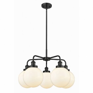 Beacon - 5 Light Stem Hung Chandelier In Art Deco Style-17.38 Inches Tall and 26 Inches Wide - 1 of 1
