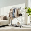 Heavy-Duty Clothes Rack with Dense Mesh Storage Shelf, 25.4mm Metal Garment Rack with Wheels and 2 Brakes Freestanding Clothes Rack - 3 of 4