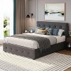 Polibi Queen Upholstered Platform Bed with Twin XL Trundle, Storage Drawers & Tufted Headboard, Light Gray - 2 of 4