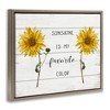 Stupell Industries Sunshine is my Favorite Color Floating Frame Canvas Art, Brown, 21" x 17" - 2 of 4
