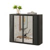 Wall-Mounted Bathroom Storage Cabinet with 2 Mirrored Doors and Interior Shelves for Over-the-Toilet Use-The Pop Home - 3 of 4