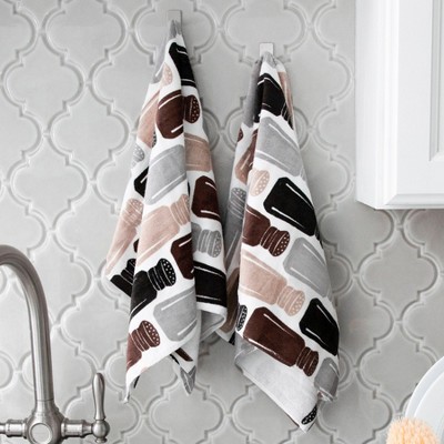 Salt & Pepper Print Cotton Terry Kitchen Towel Set
