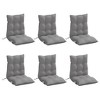 vidaXL Lowback Chair Cushions 6 pcs Gray Oxford Fabric - 3 of 4