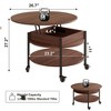 WOWLIVE Lift Top Coffee Table with Storage Shelves and Wheels，Round Casters Cocktail Table with Hidden Compartment for Living Room - 2 of 4