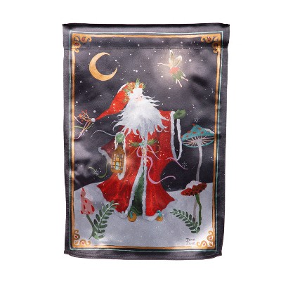 Evergreen Santa's Forest of Wonder Reversible Lustre Garden Flag 12 x 18 Inches Indoor Outdoor Decor