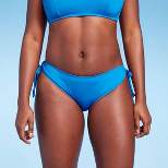 Women's Keyhole Side-Tie Modern Hipster Bikini Bottom - Kona Sol™ Blue 