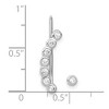 Black Bow Jewelry CZ Rhodium-Plated Sterling Silver 1 Ear Climber & 1 -3mm Stud Earring - 4 of 4
