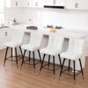 Bekrvio 26" Swivel Counter Height Bar Stools Set of 2,Modern Faux Leather Upholstered with Back,Counter Stool Chairs for Kitchen Island - 4 of 4