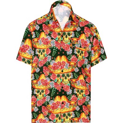 HAPPY BAY Men's Halloween Costumes Hawaiian Short Sleeve Button Down Shirt Mens Shirt Vacation Beach Party Shirt for Men