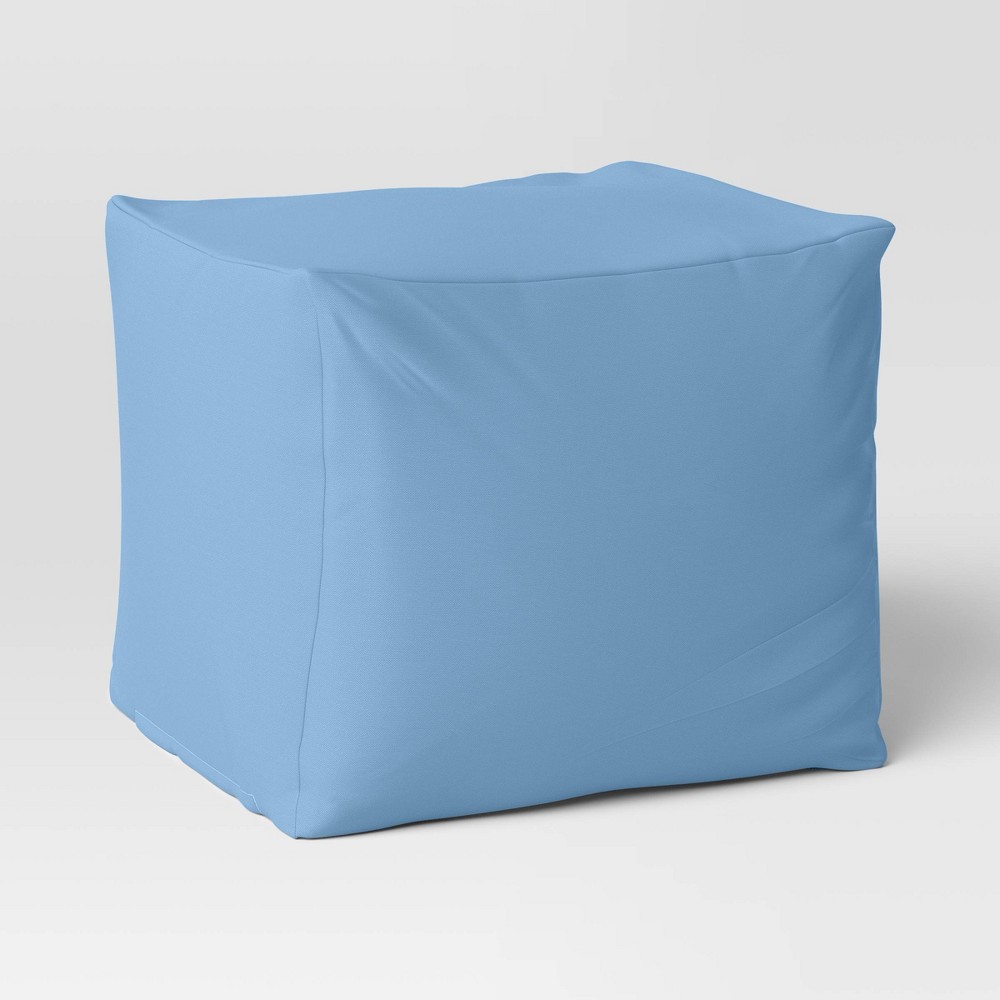 18x15 Outdoor Patio Pouf Quilted Blue  Room Essentials™ UVResistant WaterResistant Square Ottoman