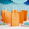 Blue Panda 25-Pack Orange Gift Bags with Handles - Small Paper Treat Bags for Birthday, Wedding, Retail (5.3x3.2x9 In) - 2 of 4