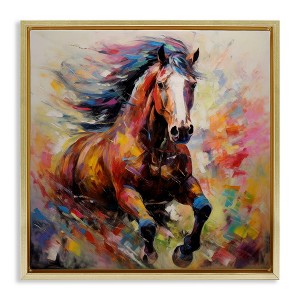 Stupell Industries Vivid Horse Galloping Floating Frame Canvas Art - 1 of 4
