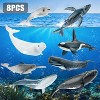 TEMI 8-Piece Whale Figurines Set, Realistic Ocean Animal Toys Including Beluga, Orca and Blue Whale - 2 of 4