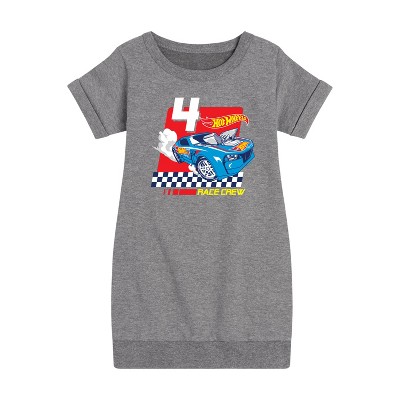 - Hot Wheels - Race Crew 4 Yrs Graphic Short Sleeve Fleece Dress