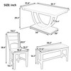 6-Piece Modern Dining Table Set with Bench and 4 Upholstered Chairs, Solid Wood Half-Round Base Kitchen Dining Room Furniture - 4 of 4
