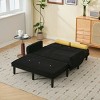 Modern Corduroy Loveseat with 2 Pillows, Recliner Lounge Chair, Compact Sleeper Sofa Bed for Small Apartment or Living Room – The Pop Home - 3 of 4
