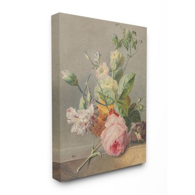Stupell Industries Vintage Aged Pink Florals on Table Still-Life